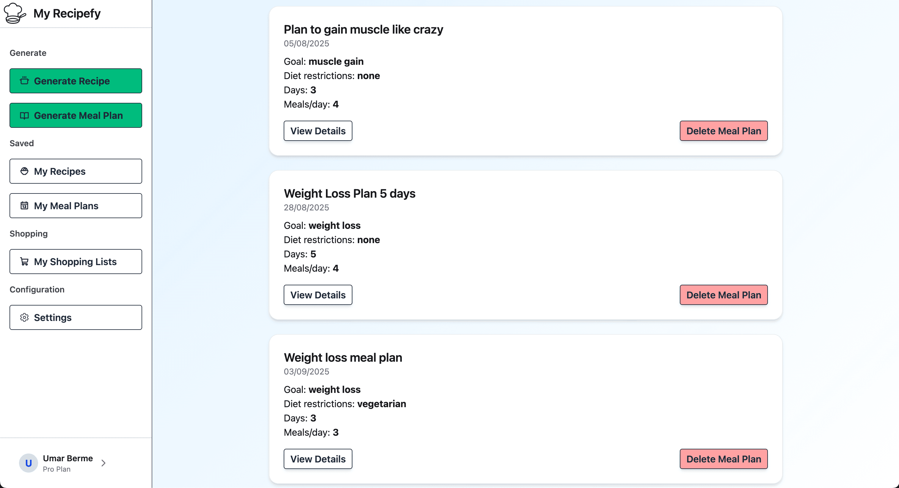 Manage your plans